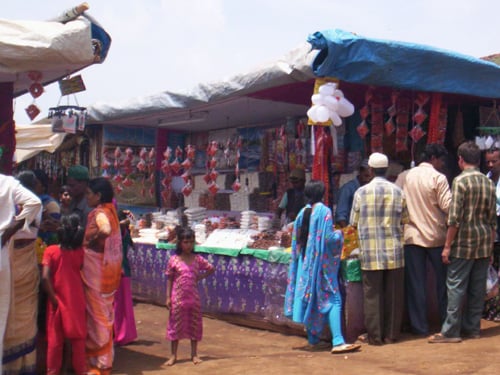 Close view of stalls